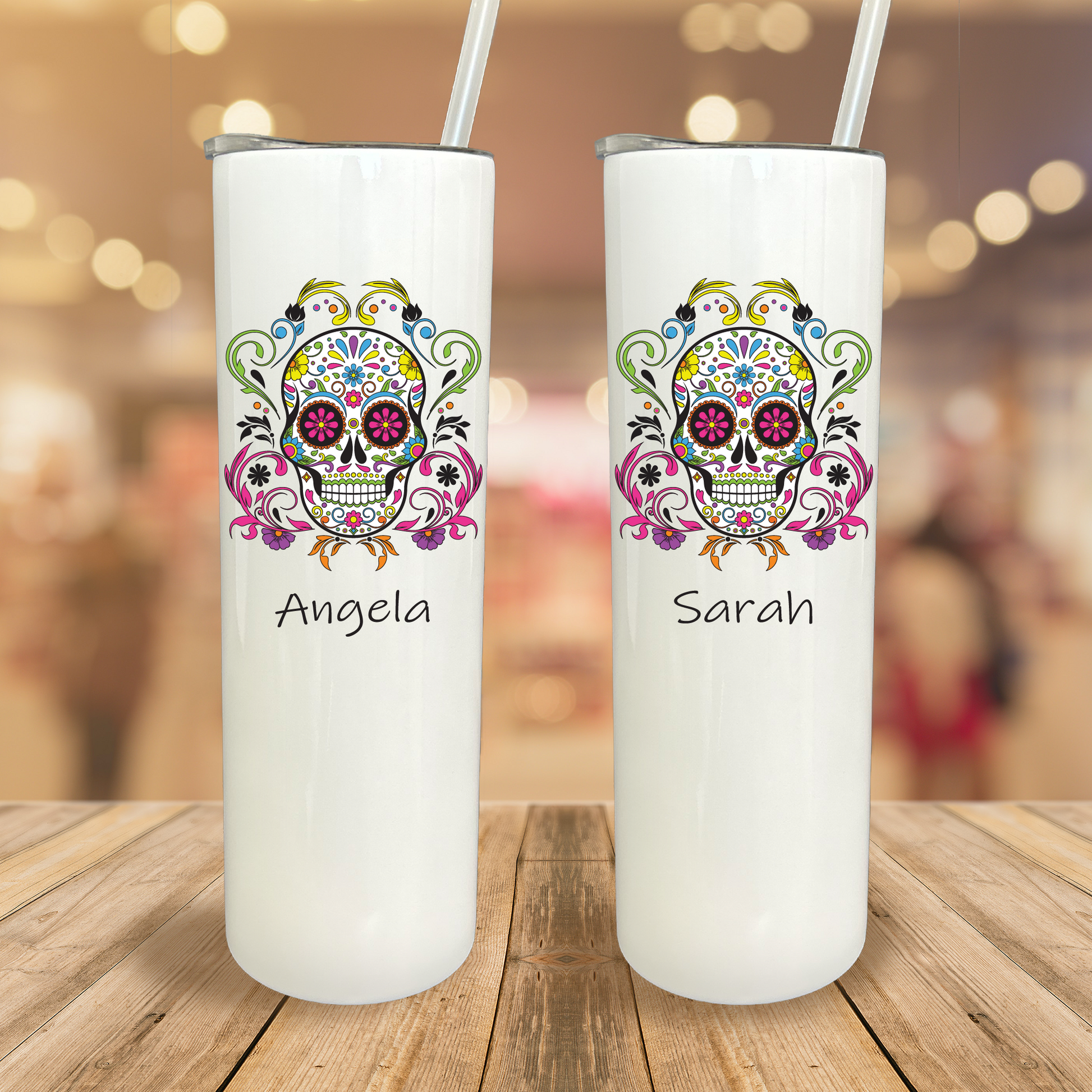 30 oz Personalized Sugar Skull Tumbler – Avito