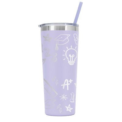 22 oz Personalized Teacher Tumbler - Laser Engraved