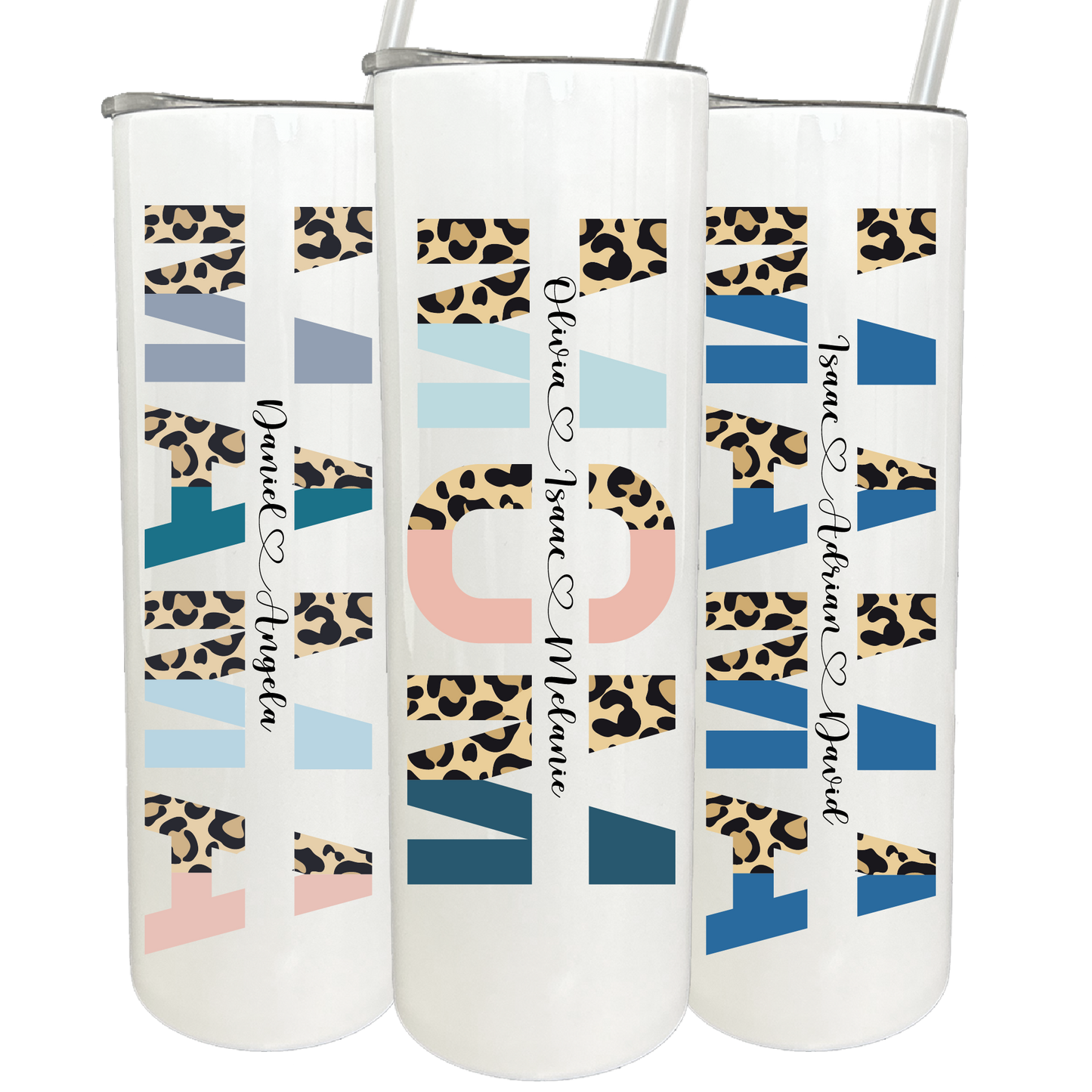 30 oz Personalized Mom Leopard Tumbler