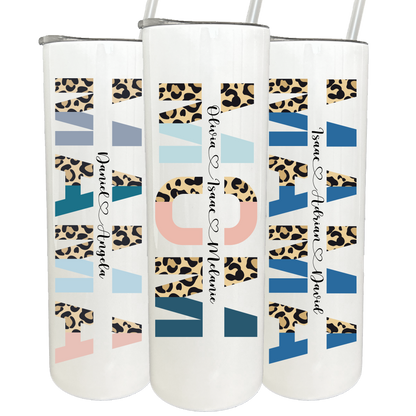 30 oz Personalized Mom Leopard Tumbler
