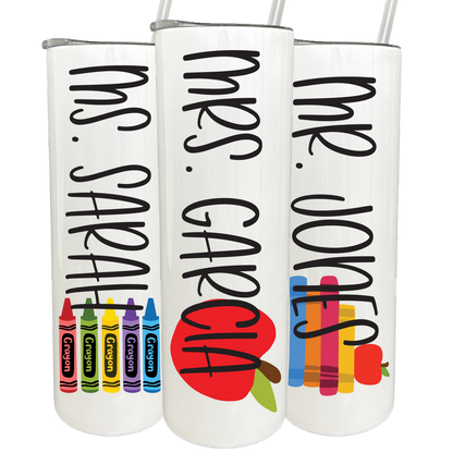 30 oz Personalized Teacher Supplies Tumbler