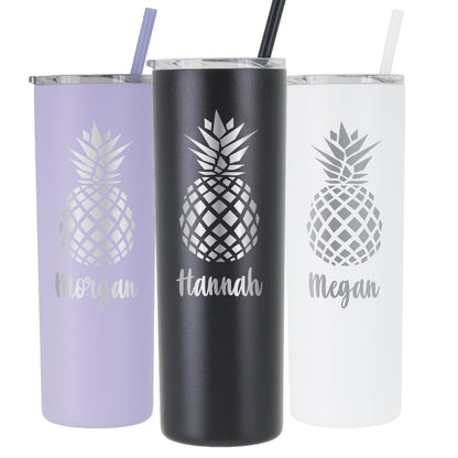 Personalized Pineapple Tumbler - Laser Engraved