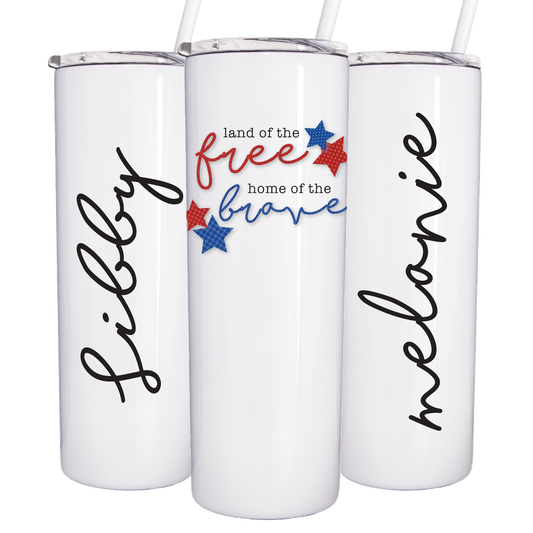 20 oz Personalized Land O' Free Tumbler