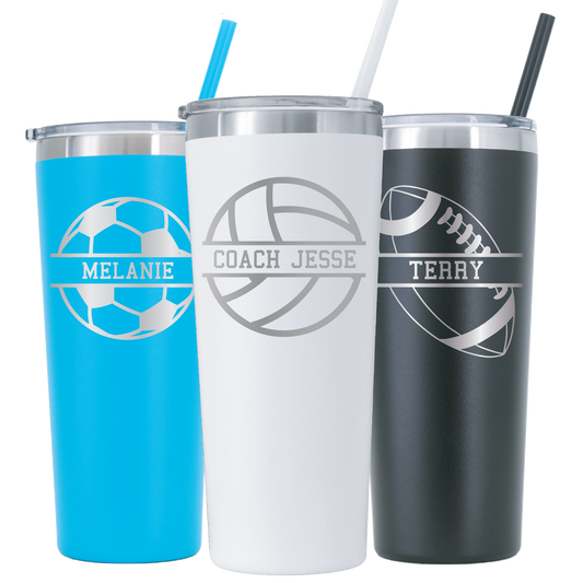 22 oz Personalized Sport Coach Tumbler - Laser Engraved