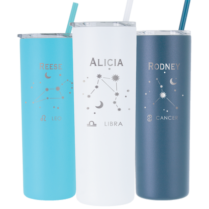 20 oz Personalized Astrology Tumbler - Laser Engraved
