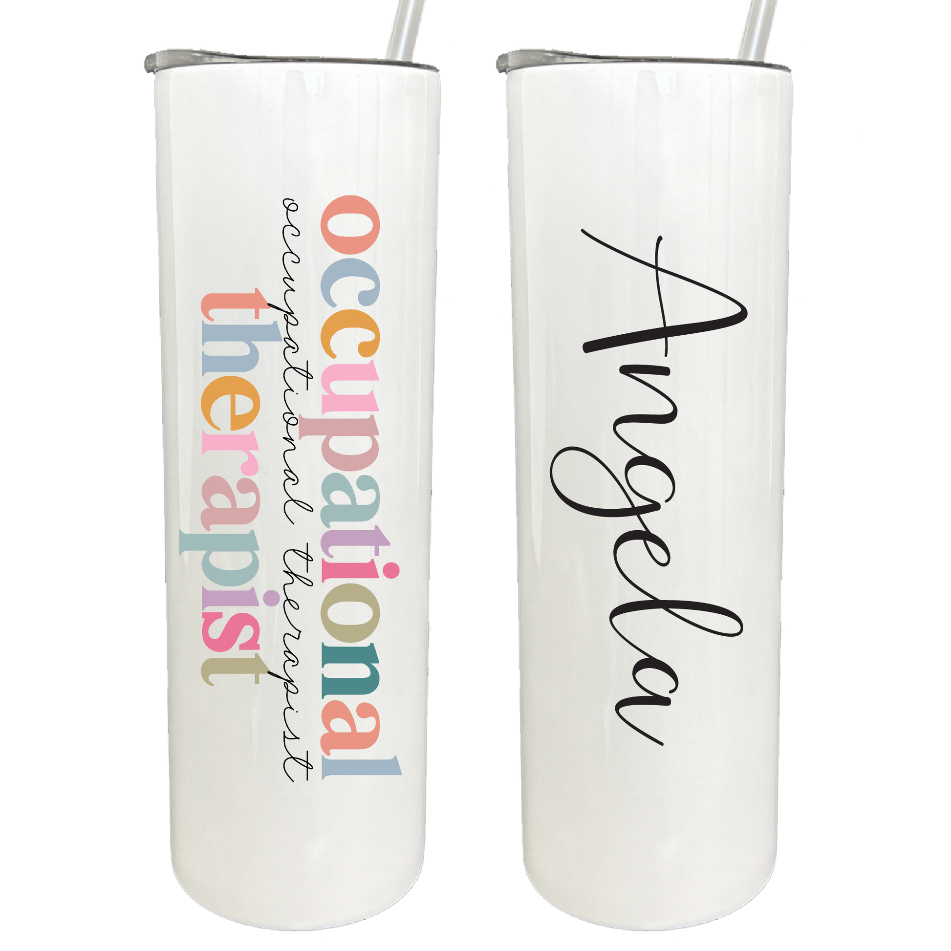 Teacher Custom Tumbler Name Tag 30 or 40 oz - Pencil Design Name