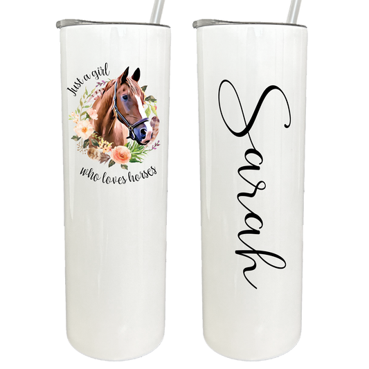 30 oz Personalized Horse Tumbler with Sliding Lid