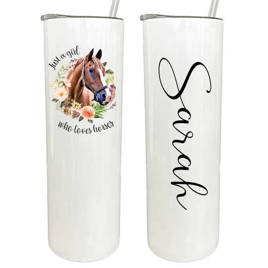 Vaso con forma de caballo personalizado de 20 oz con tapa deslizante