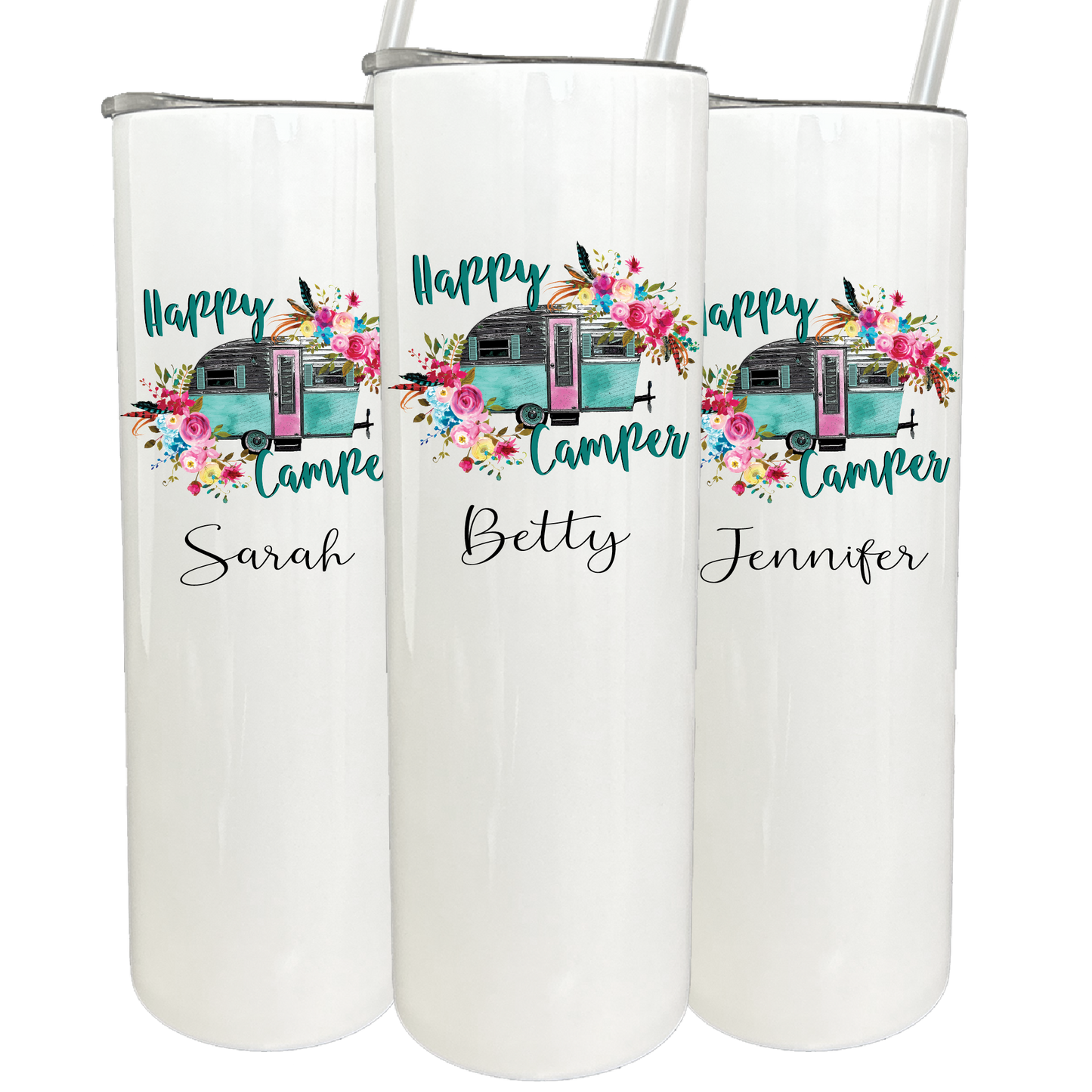 30 oz Personalized Happy Camper Tumbler