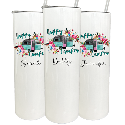 30 oz Personalized Happy Camper Tumbler