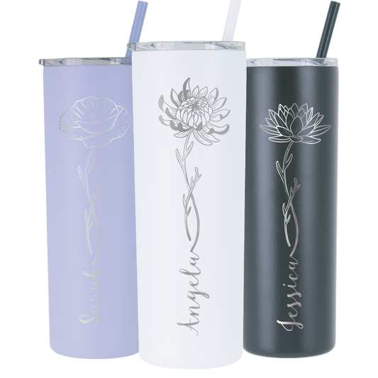 Personalized Birth Month Flower Tumbler