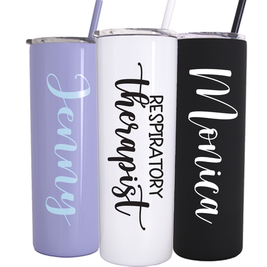 20 oz Personalized Respiratory Therapist Tumbler - Vinyl Decal