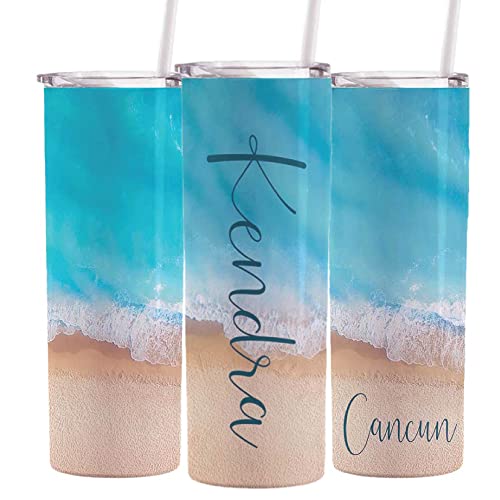 20 oz Personalized Beach Vacation Tumbler