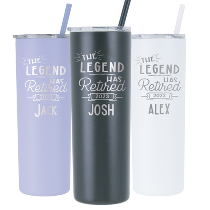 Vaso personalizado 2023 Retired "The Legend" - Grabado con láser