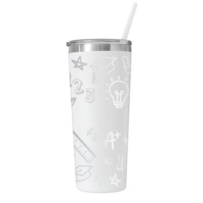 22 oz Personalized Teacher Tumbler - Laser Engraved