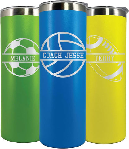 AVITO Personalized Coach Gift - Laser Engraved - Vacuum Insulated - 20 oz Tumbler with Lid and Straw - Sports Tumbler - Coach Coffee Mug - Coach Appreciation - End of Year Gift