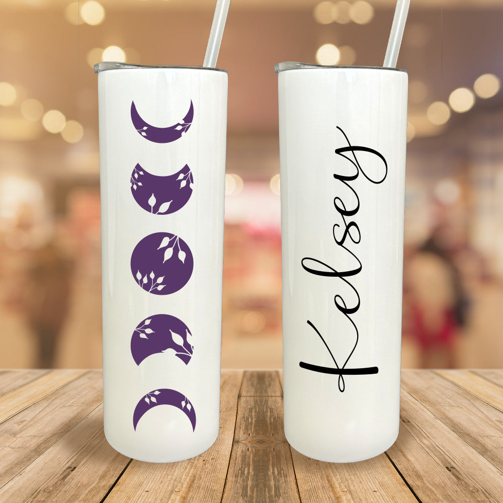 30 oz Personalized Colorful Moon Phases Tumbler
