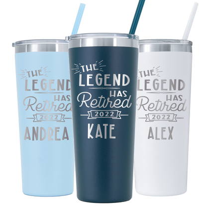 Vaso personalizado 2023 Retired "The Legend" - Grabado con láser