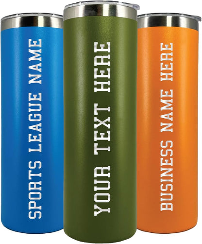 AVITO Personalized Tumbler - Laser Engraved - 20 oz Stainless Steel Skinny Tumbler - Includes Straw and Lid - Vacuum Insulated - Personalized Gift for Bride, Bridal Party, Birthday, Teacher