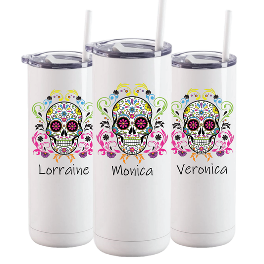 20 oz Maker Personalized Sugar Skull Tumbler