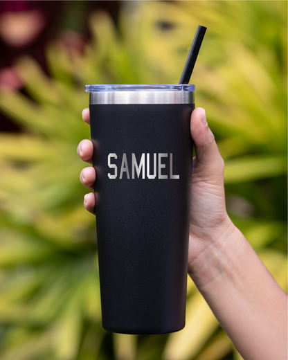 22 oz Personalized Your Text Here Tumbler - Laser Engraved