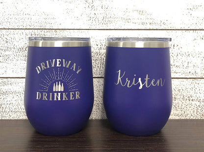 12 oz Personalized Funny Wine Tumbler - Laser Engraved
