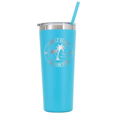 22 oz Personalized Family Beach Tumbler - Laser Engraved