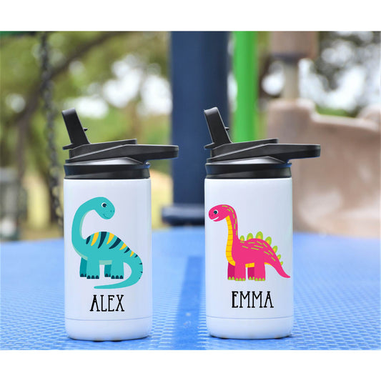 12 oz Personalized Dinosaur Water Bottle Tumbler