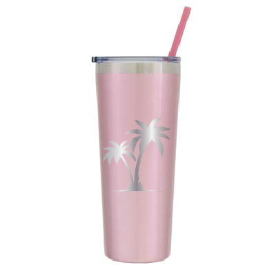 22 oz Personalized Palm Tree Vacation Tumbler