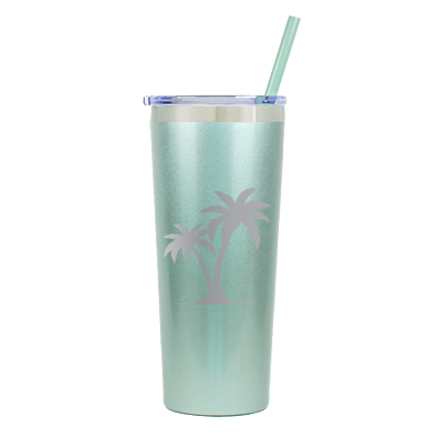 22 oz Personalized Palm Tree Vacation Tumbler