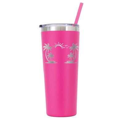 22 oz Personalized Beach Tumbler - Laser Engraved