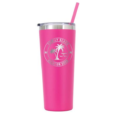 22 oz Personalized Family Beach Tumbler - Laser Engraved