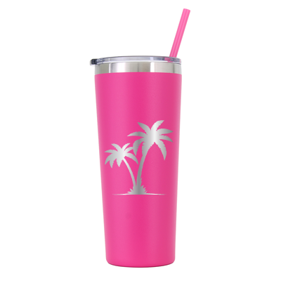 22 oz Personalized Palm Tree Vacation Tumbler