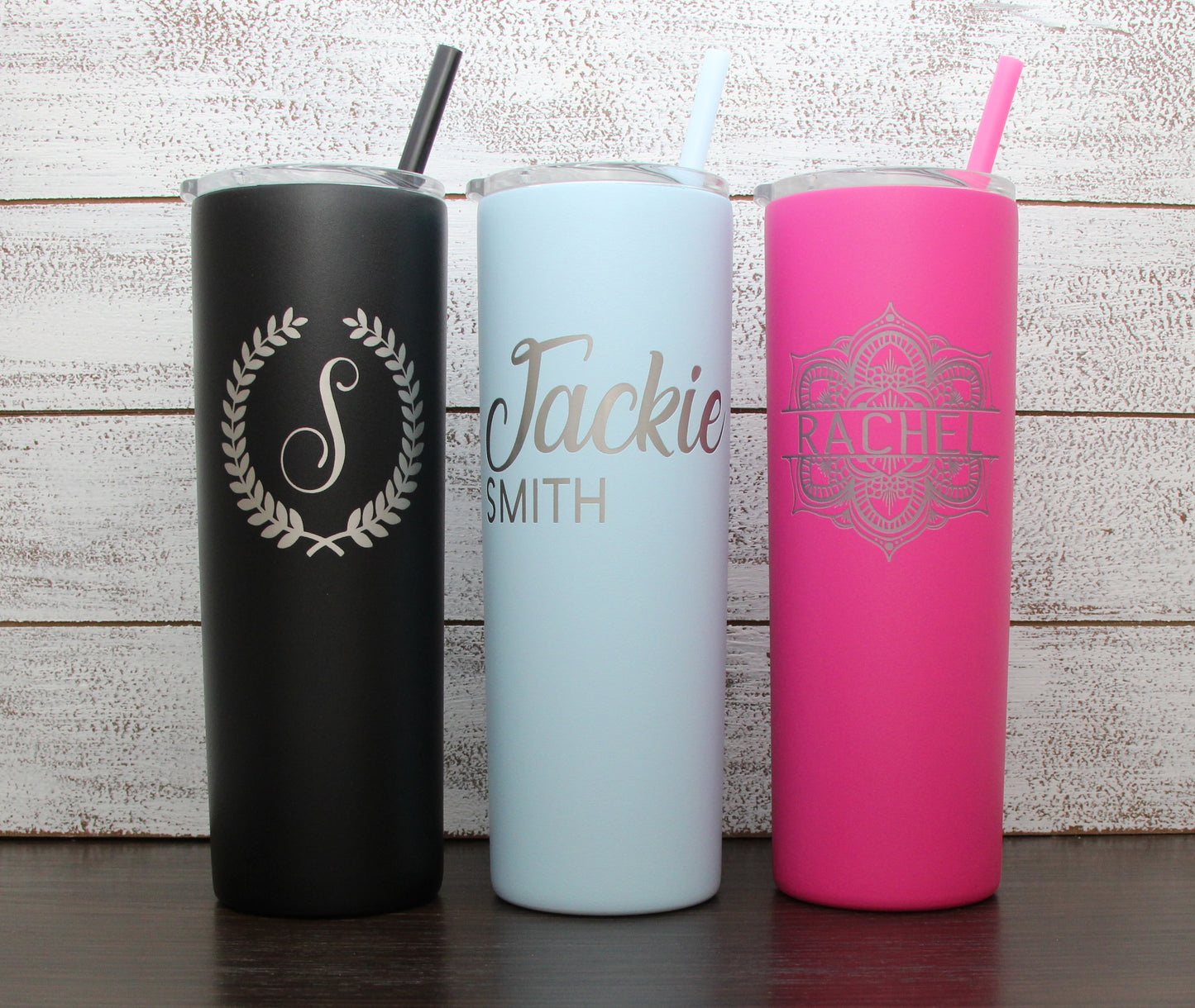 20 oz Personalized Tumbler with Monogram - Laser Engraved