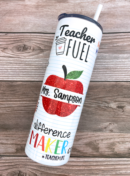 Vaso Collage de Maestro Personalizado de 20 oz