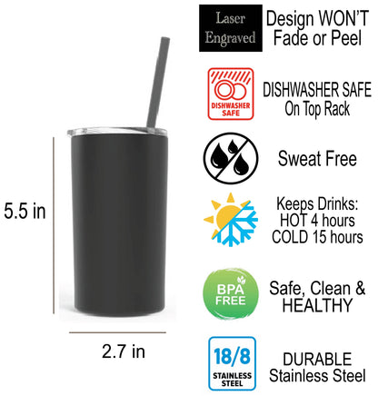 12 oz Personalized Flower Girl Tumbler - Laser Engraved