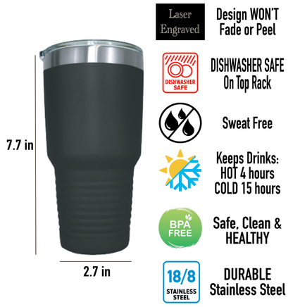 Vaso de construcción personalizado de 30 oz - Grabado con láser