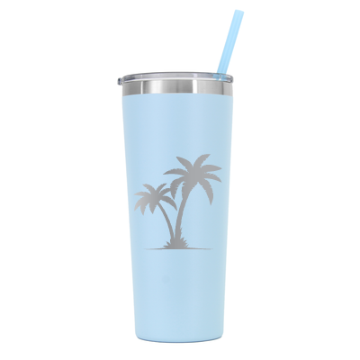 22 oz Personalized Palm Tree Vacation Tumbler