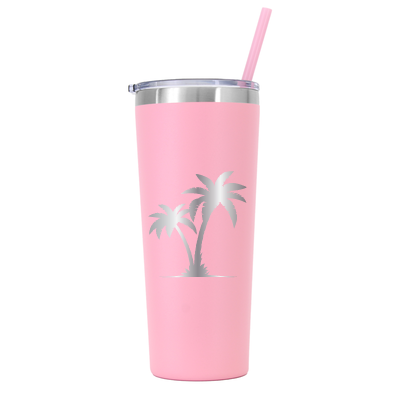 22 oz Personalized Palm Tree Vacation Tumbler