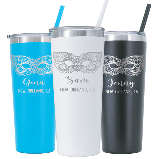 22 oz Personalized New Orleans Tumbler - Laser Engraved