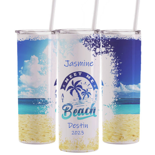 20 oz Personalized Beach Vacation Tumbler