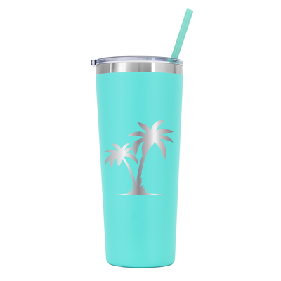 22 oz Personalized Palm Tree Vacation Tumbler