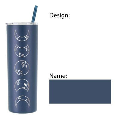 Personalized Moon Phase Tumbler - Laser Engraved