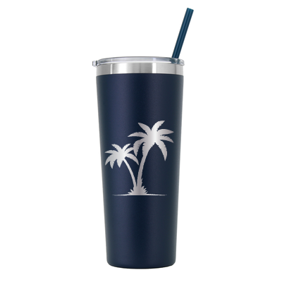 22 oz Personalized Palm Tree Vacation Tumbler