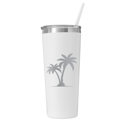 22 oz Personalized Palm Tree Vacation Tumbler