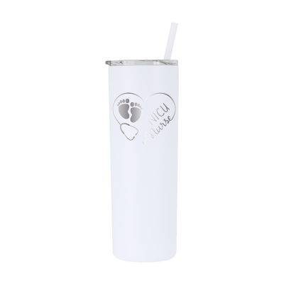 The Poppy - White Custom Engraved 20 oz. Tumbler w/ Magslider Lid – BWS  Creations