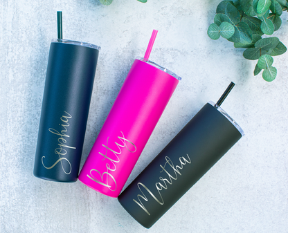 20 oz Personalized Text Tumbler - Laser Engraved