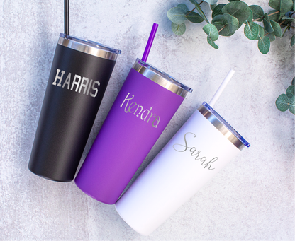 Vaso personalizado Your Text Here de 22 oz - Grabado con láser