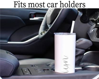 20 oz Personalized Text Tumbler - Laser Engraved